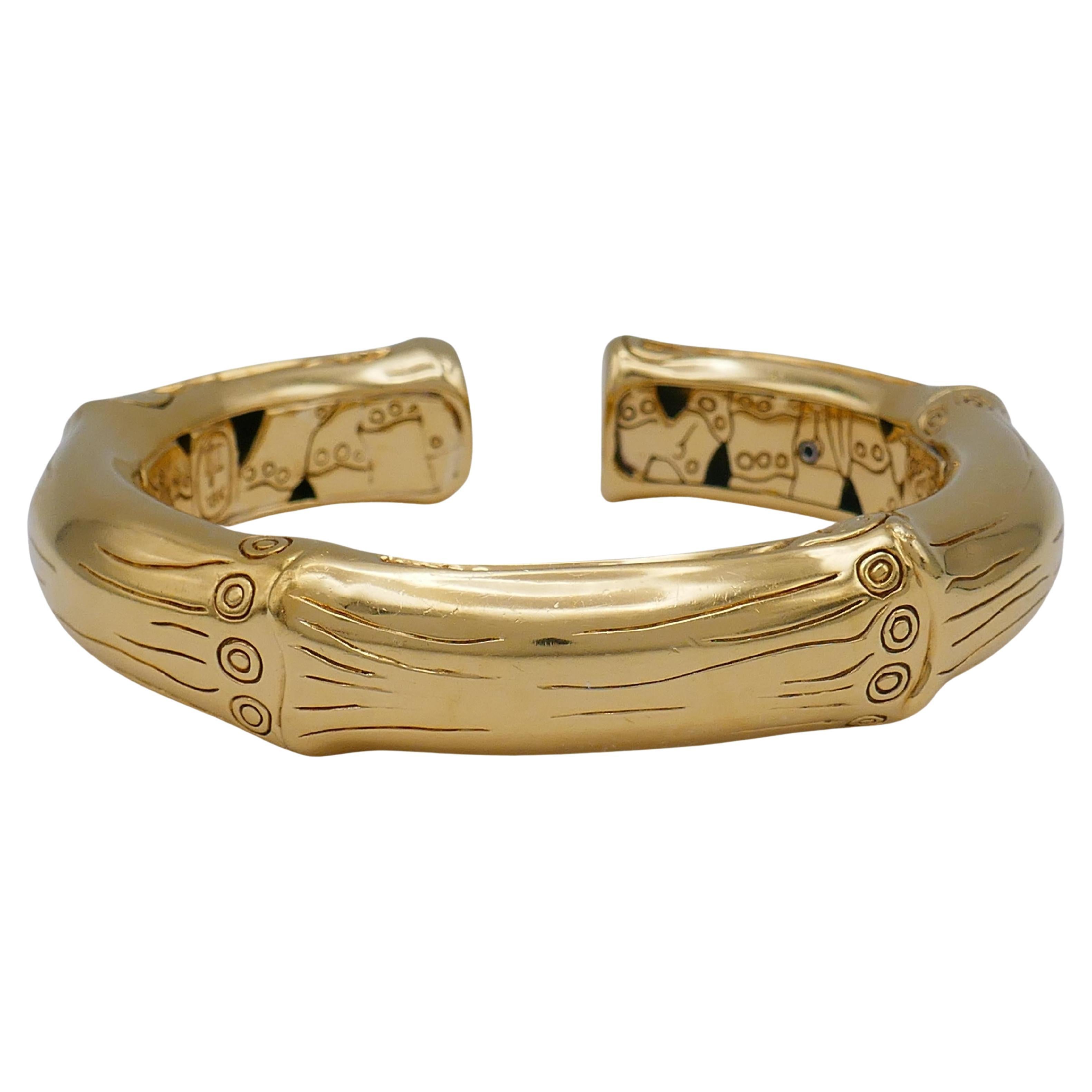 John Hardy Bamboo Gold Bangle Bracelet For Sale