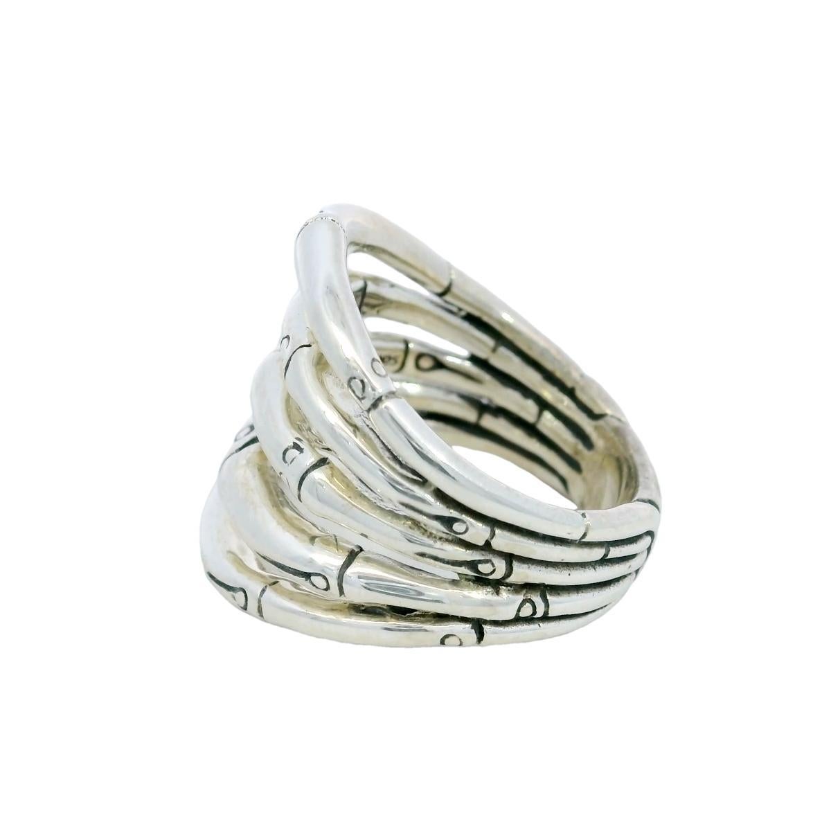 John Hardy Bamboo Ring Sterling Silver Size 7.5 2