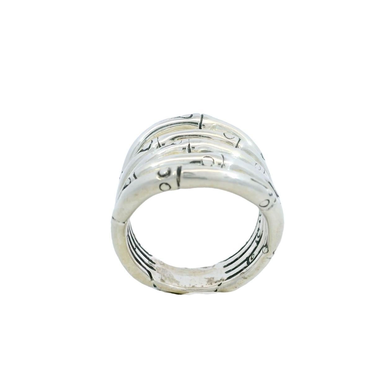 John Hardy Bamboo Ring Sterling Silver Size 7.5 3