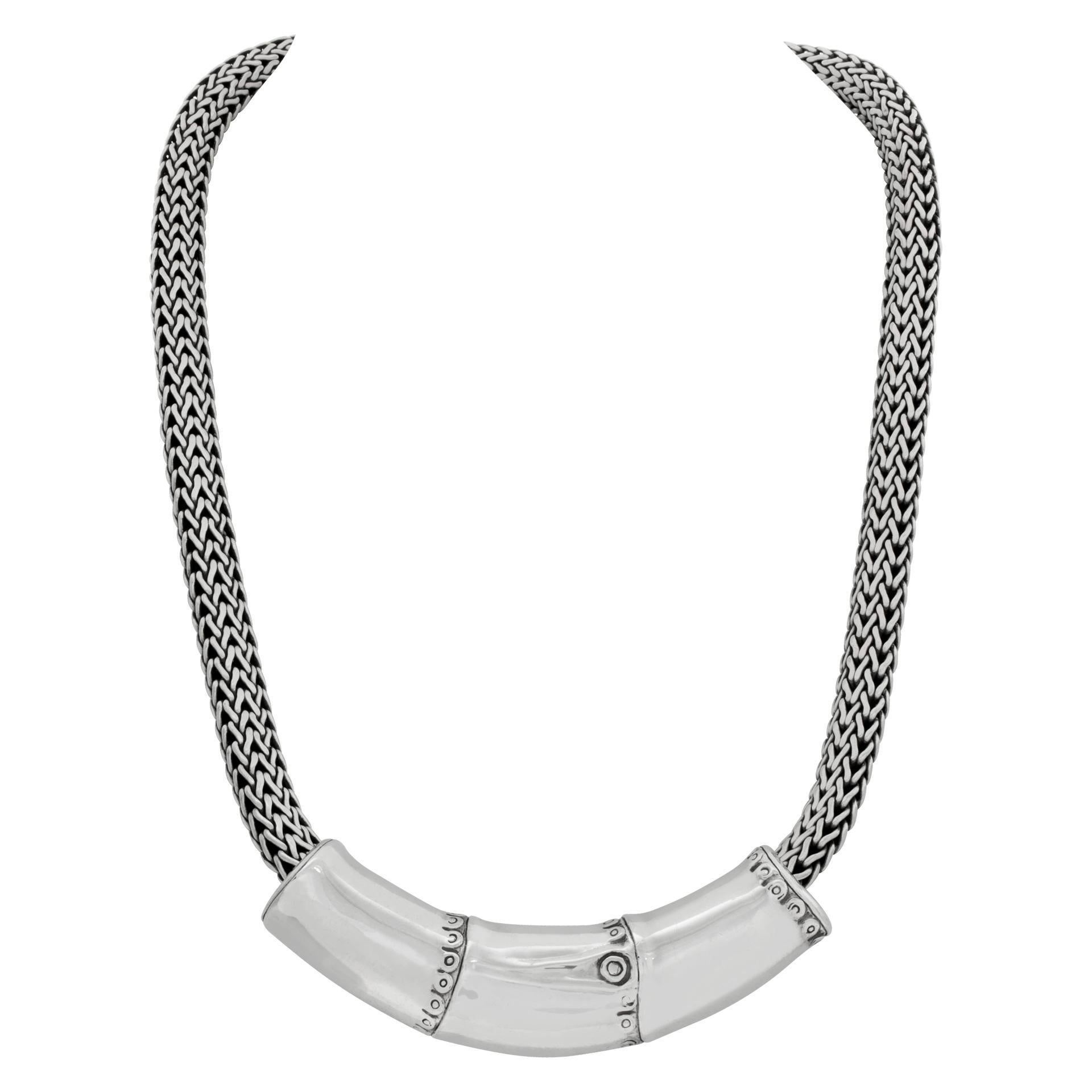John Hardy Collana con ciondolo in argento sterile Bamboo Slide In condizioni ottime in vendita a Surfside, FL