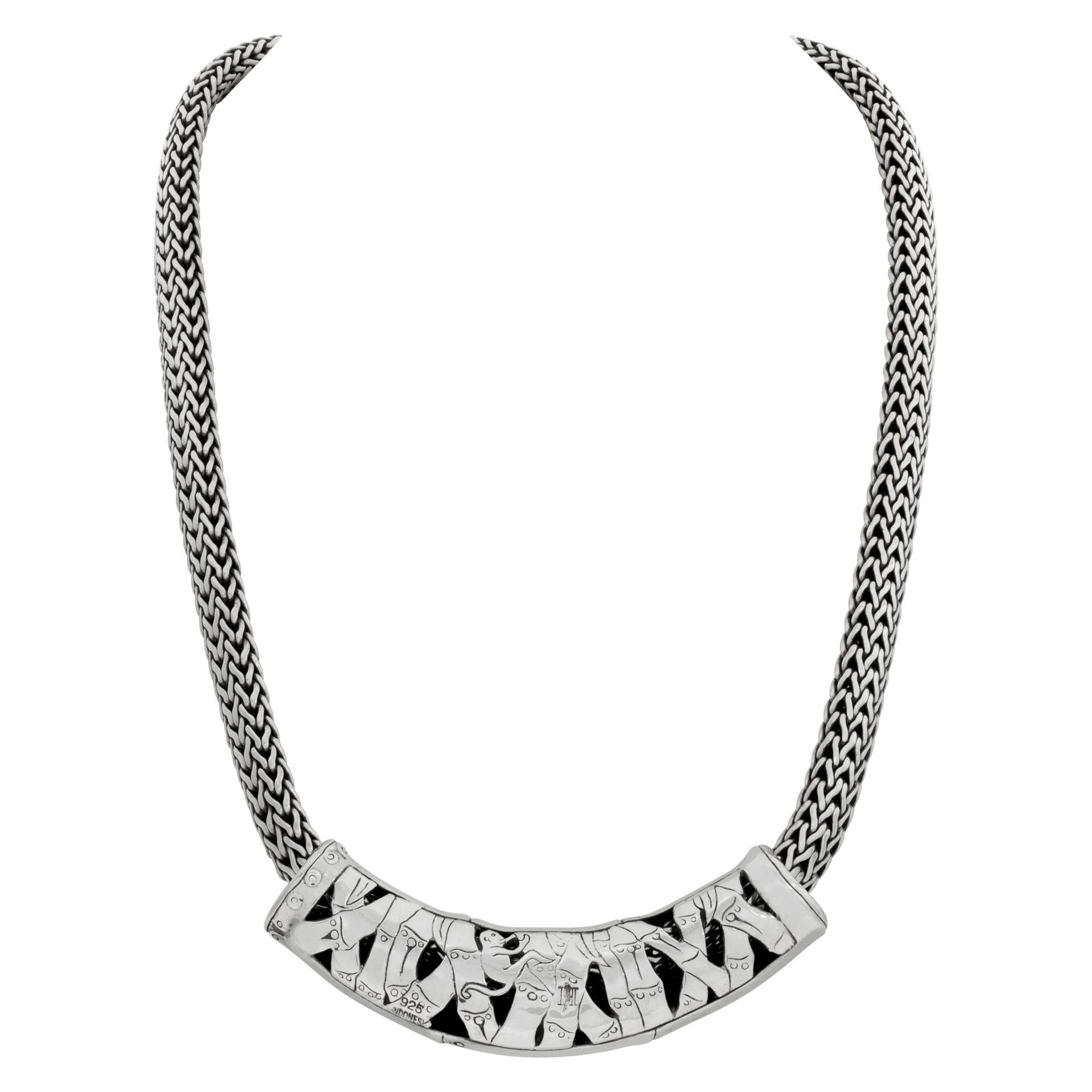 Collar con colgante de plata de ley John Hardy Bamboo Slide