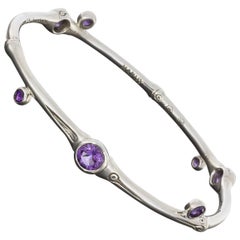 John Hardy Bamboo Slim Amethyst Bangle Bracelet