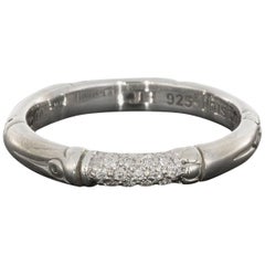 John Hardy Bamboo Slim Pave Diamond Band Stack Ring