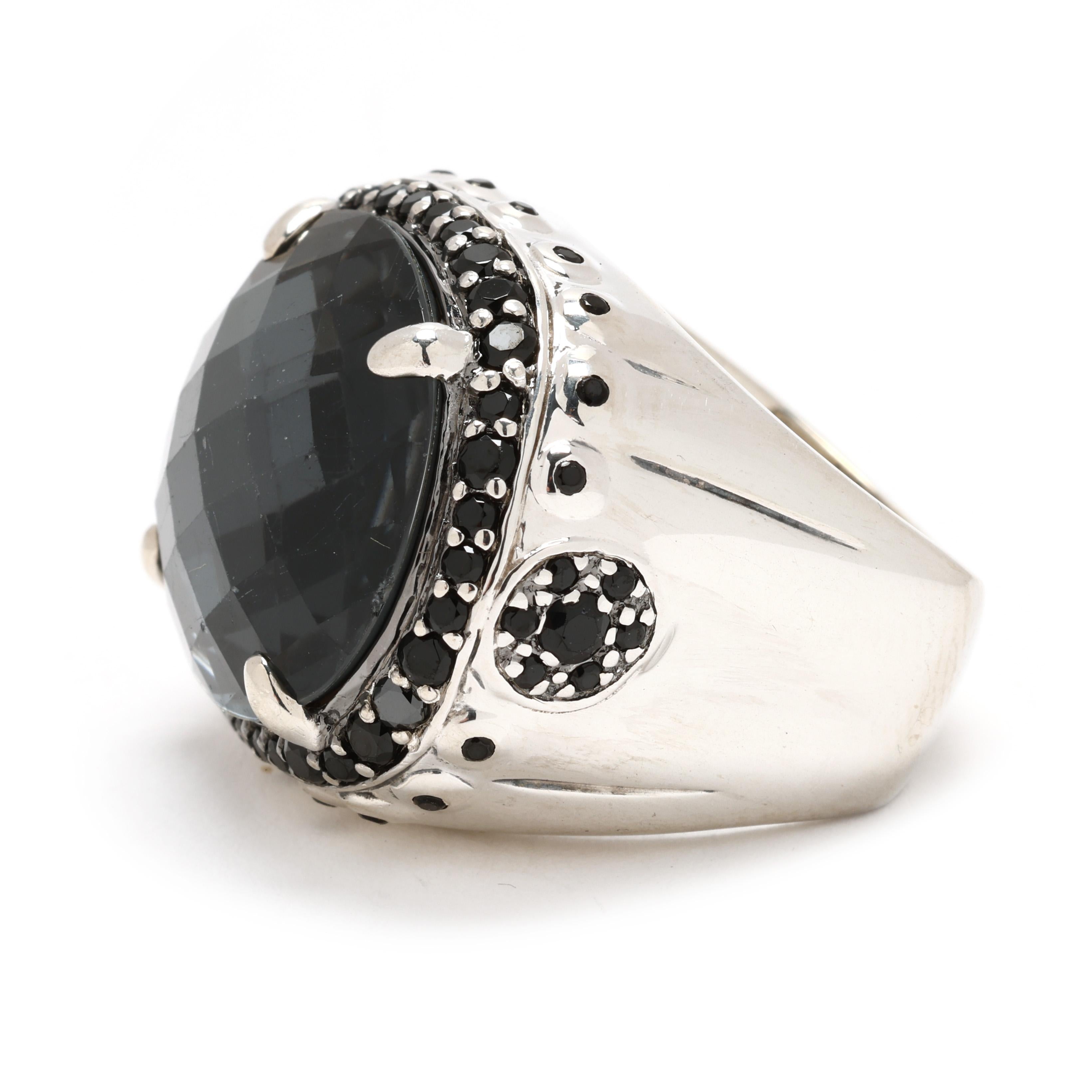 John Hardy Bamboo Statement Ring, Sterling Silver, Ring Size 5.5 In Good Condition For Sale In McLeansville, NC