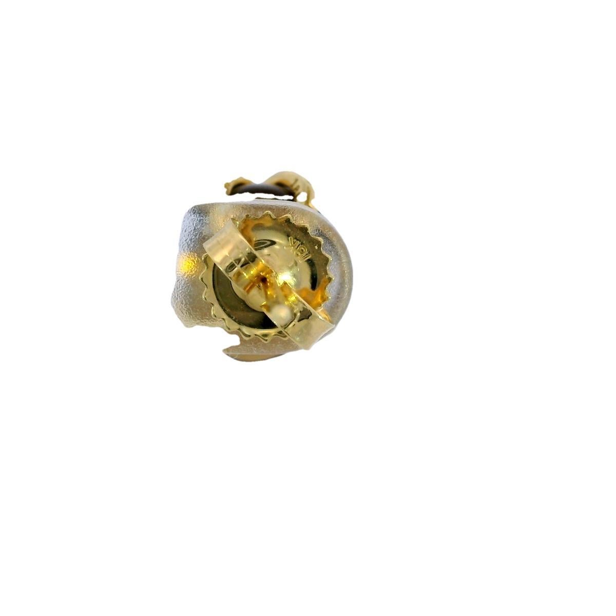 John Hardy Bamboo Stud Earrings Orange Gemstone 18k Yellow Gold For Sale 1