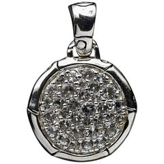 John Hardy Bamboo White Sapphire Lava Round Enhancer Pendant