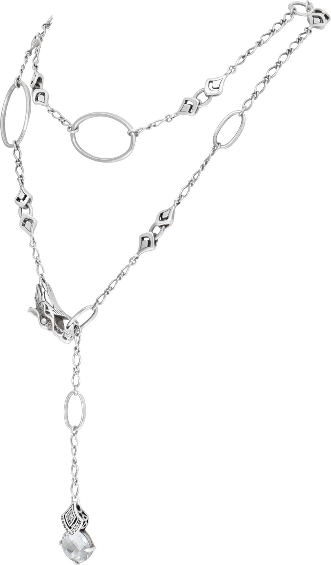 John Hardy Batu Naga Lariat necklace in sterling silver In Excellent Condition For Sale In Surfside, FL