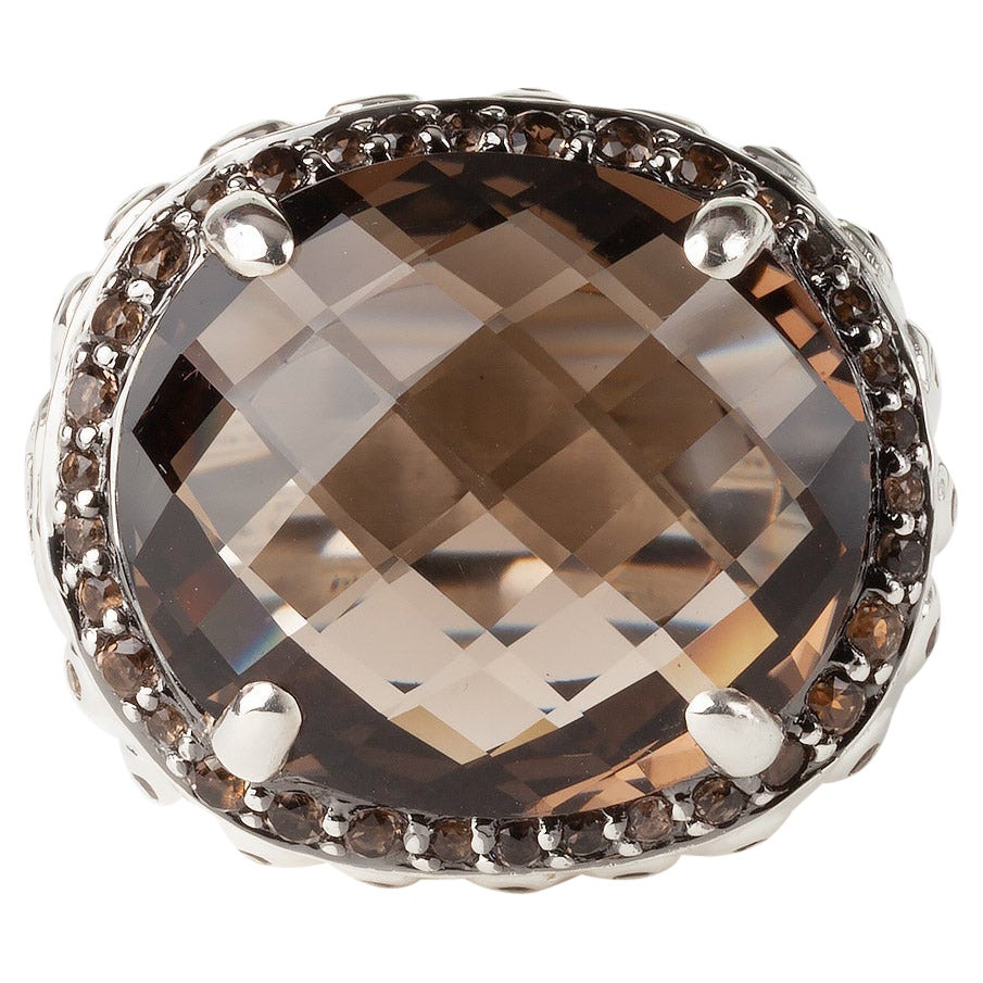 John Hardy Batu Einzigartiger Ring, Sterlingsilber 0,31 Karat, Rauchquarz & Diamant