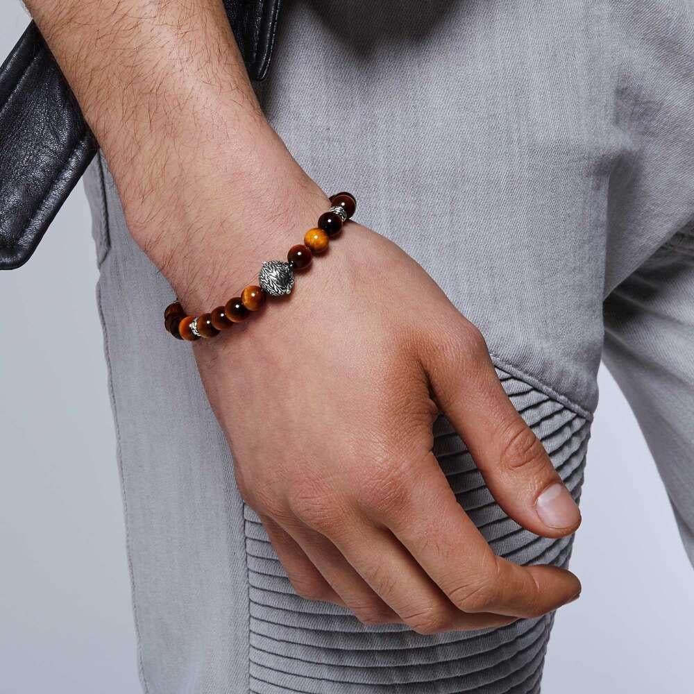 John Hardy Bead Bracelet with Tiger Eye.
Sterling Silver
Brown Tiger Eye
Beads measure 8mm in diameter
Pusher Clasp
Size Medium
BMS9465511TEXM
