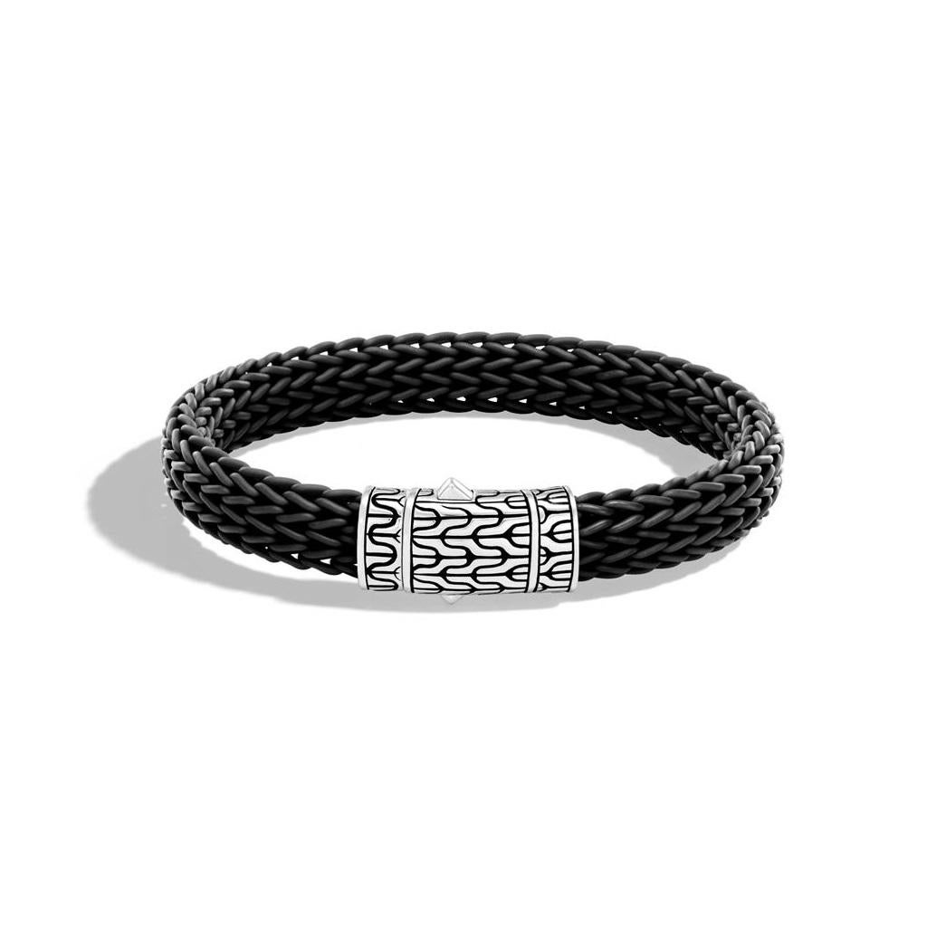 John Hardy Schwarzes Gummiarmband BM9999641BLXUL im Zustand „Neu“ im Angebot in Wilmington, DE