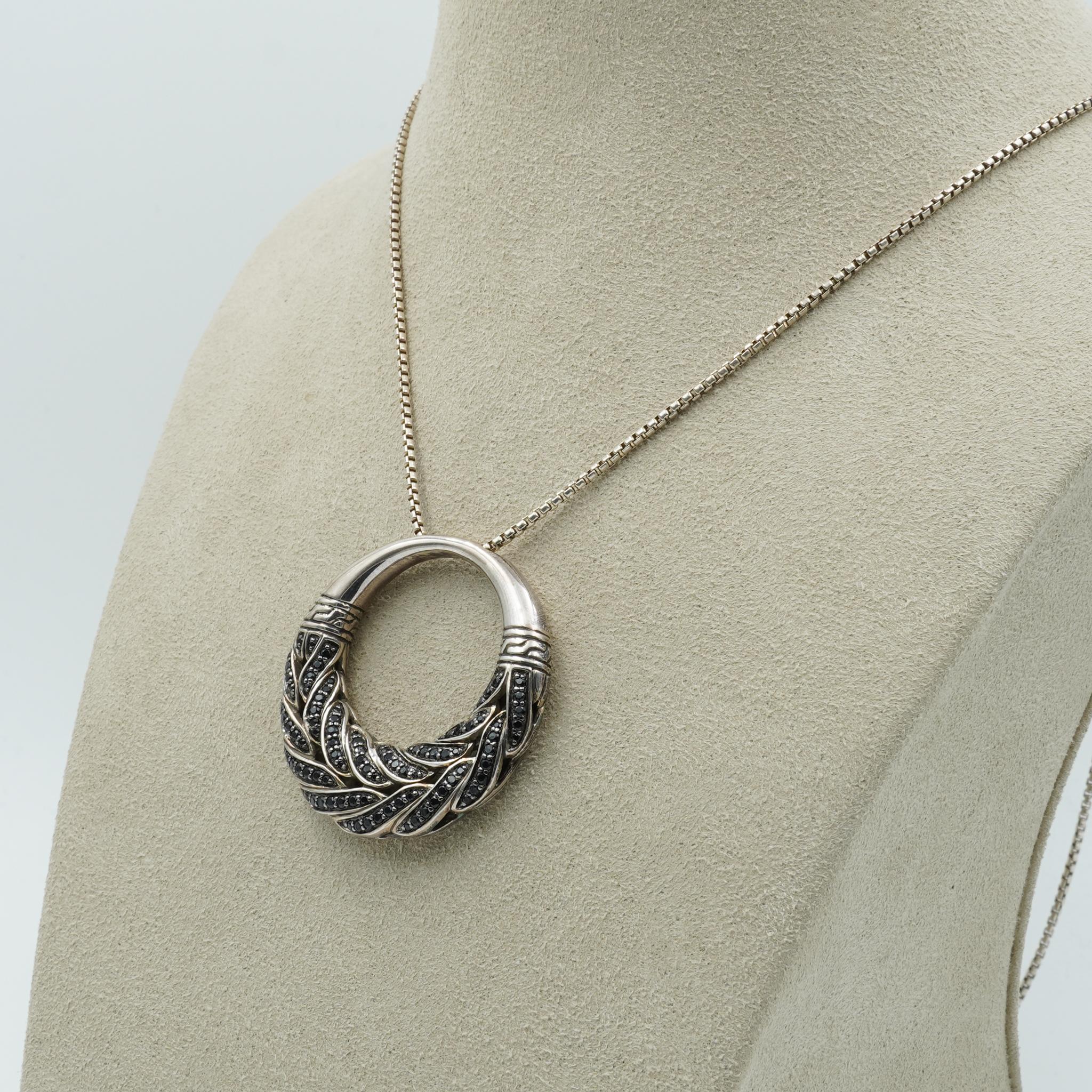 Women's John Hardy Black Sapphire & Black Spinel Pendant Necklace in Sterling Silver
