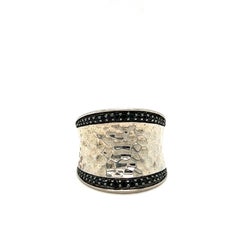 John Hardy Black Sapphire Cigar Band Saddle Ring Sterling Silver