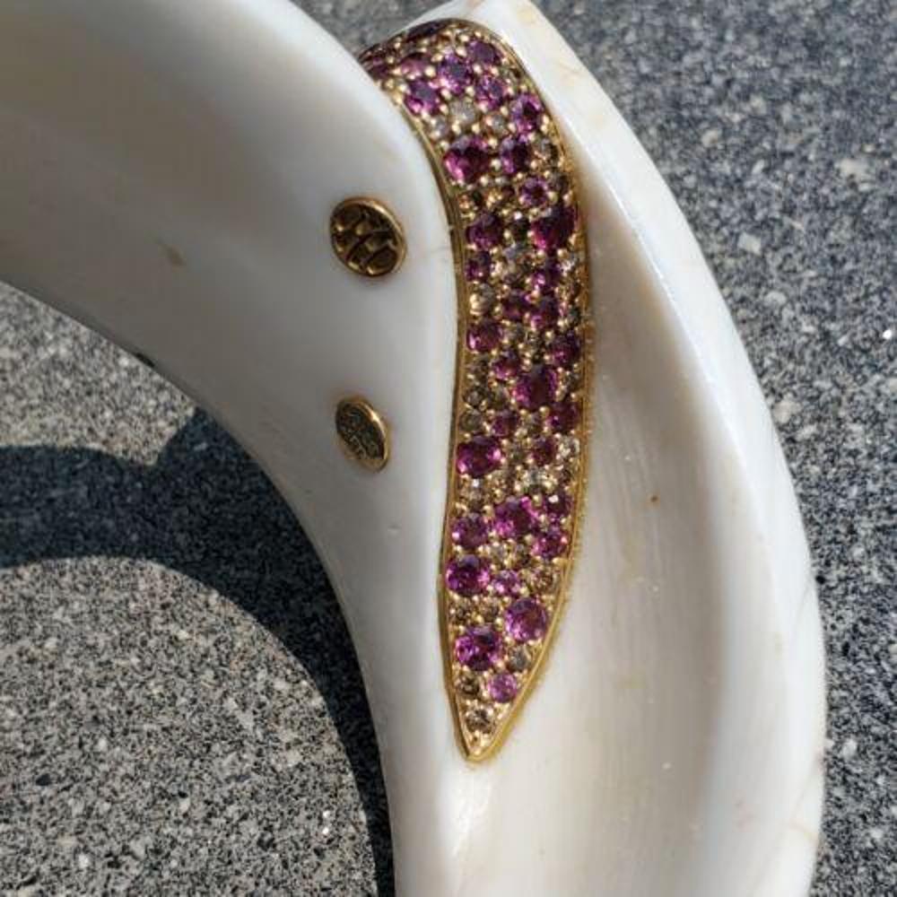 De las mujeres John Hardy Pulsera Brazalete Concha Cinta Oro 18k Diamante Zafiro Guy Bedarida en venta