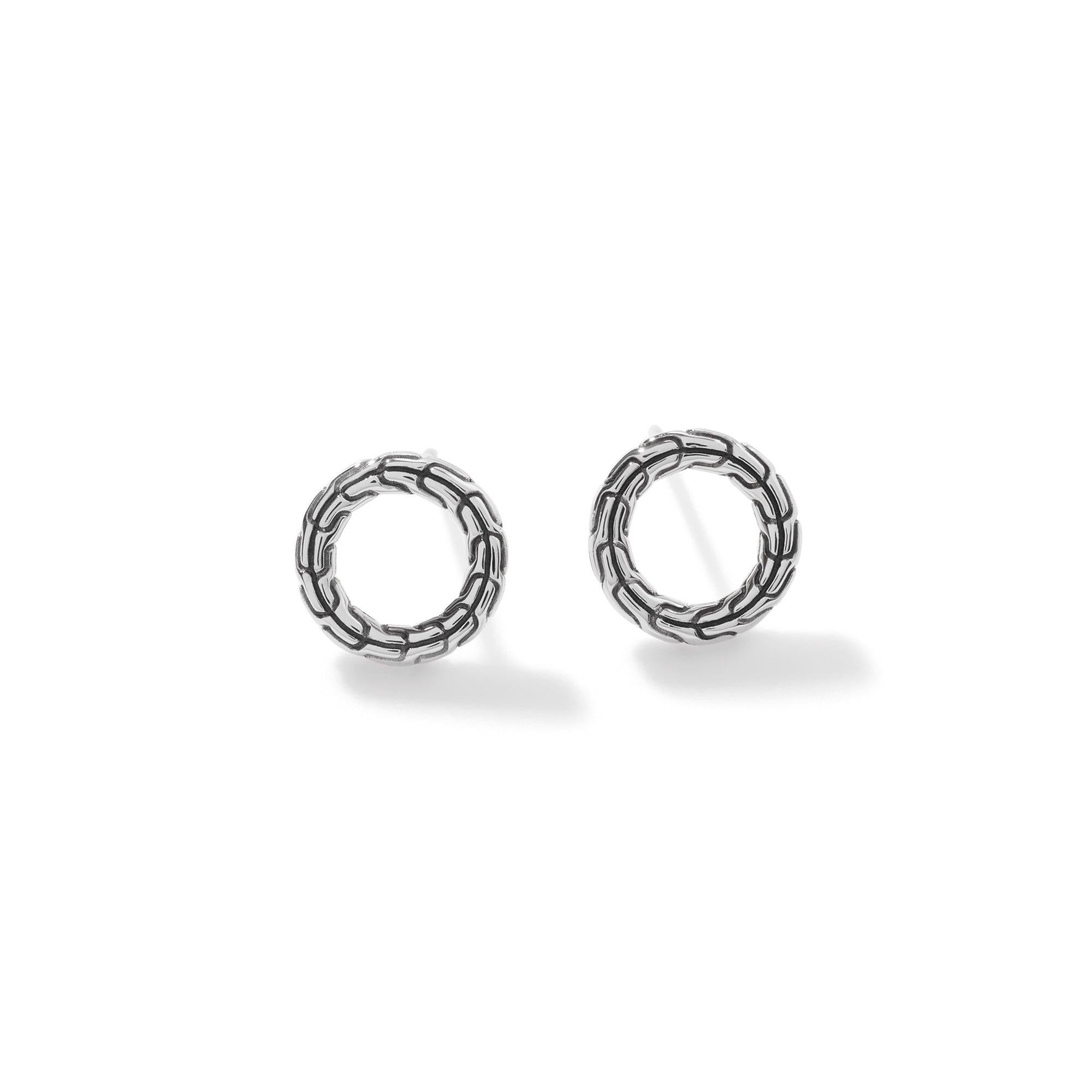 John Hardy Carved Chain Stud Earrings EB90581 In New Condition In Wilmington, DE