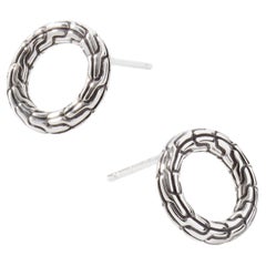 John Hardy Carved Chain Stud Earrings EB90581