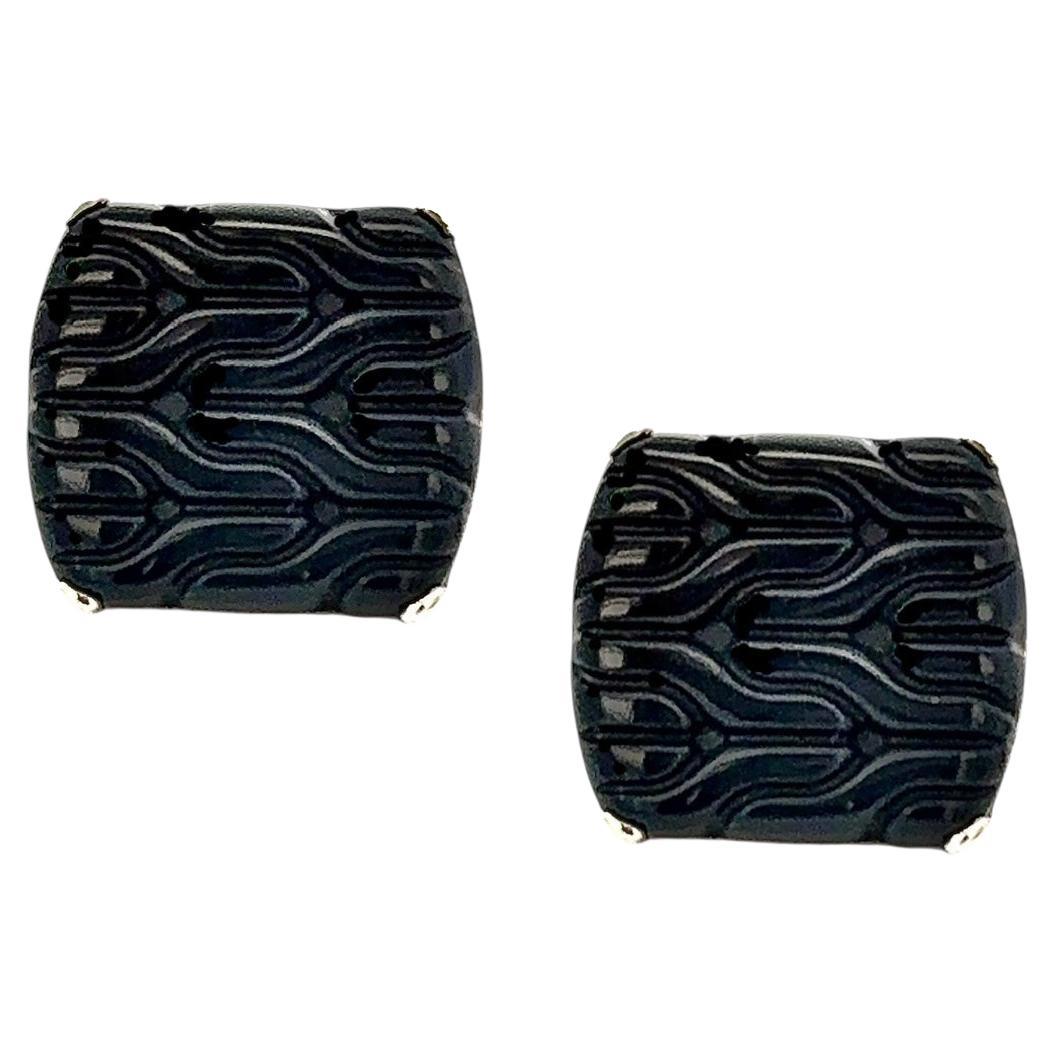 John Hardy Boutons de manchette en argent sterling sculpté