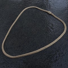 John Hardy Chain Necklace Double Wheat 18" 14k Yellow Gold 23g 4mm wide