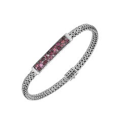 John Hardy Chain Station with Mixed Pink Tourmaline Bracelet BBS902364SNPMPTM