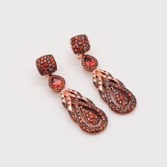 John Hardy Cinta Dangle Earrings In 18Kt Gold With Spinel Zircon And Diamonds