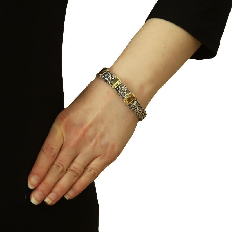 John Hardy Citrine Three-Stone Station Bracelet 6 1/4