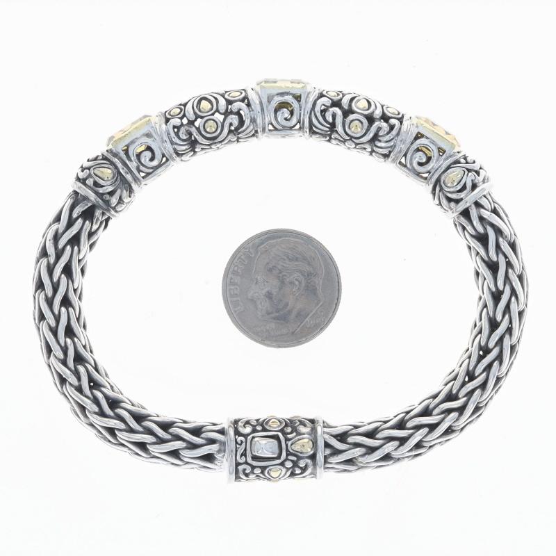 John Hardy Citrine Three-Stone Station Bracelet 6 1/4