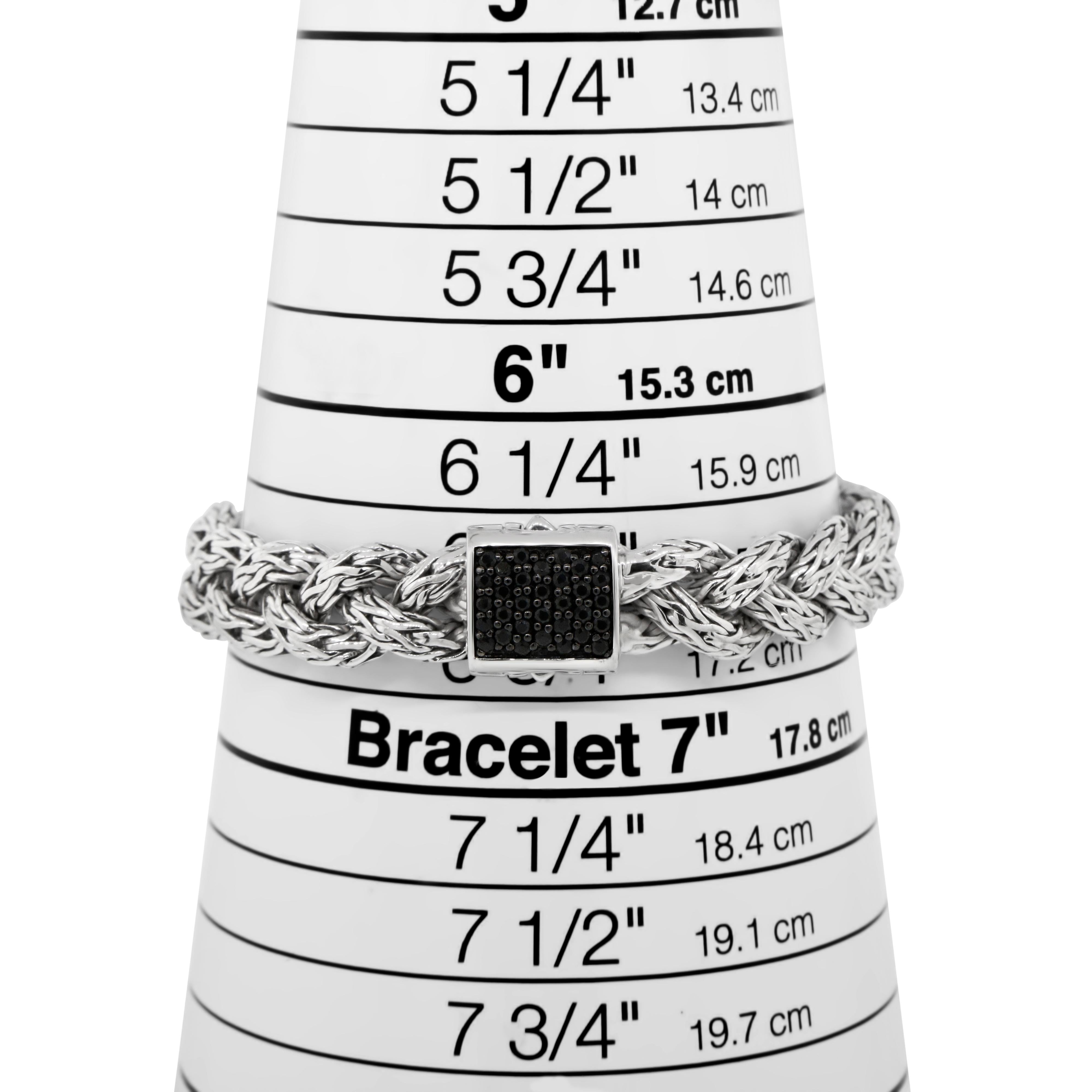 John Hardy Classic Geflochtenes Weizen-Kettenarmband (Rundschliff)