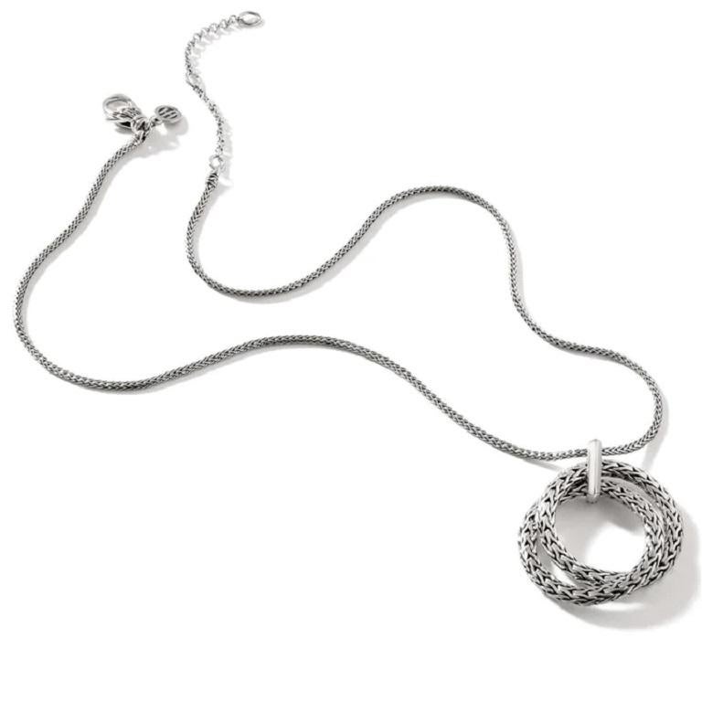 John Hardy Classic Chain Silver Interlink Necklace NB900997X16-18 In New Condition For Sale In Wilmington, DE