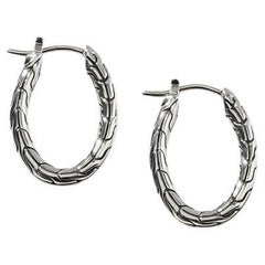 John Hardy Classic Chain Silver Hoop Earrings EB900369