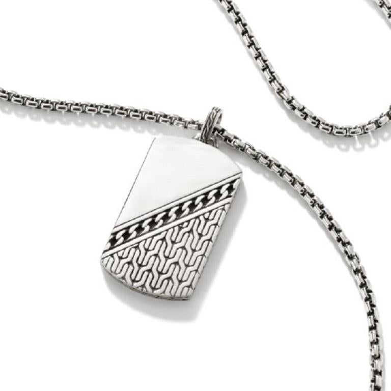 Let this stunning pendant necklace beam off your chest in a polished sterling silver. From the Classic Chain collection by John Hardy, this 22