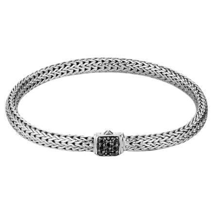 John Hardy Bracelet classique en chaîne et saphirs noirs BBS96002BLSXL en vente