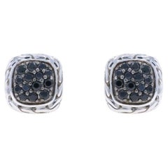 John Hardy Classic Kette Schwarzer Saphir Cluster Ohrstecker SterlingSilver 925