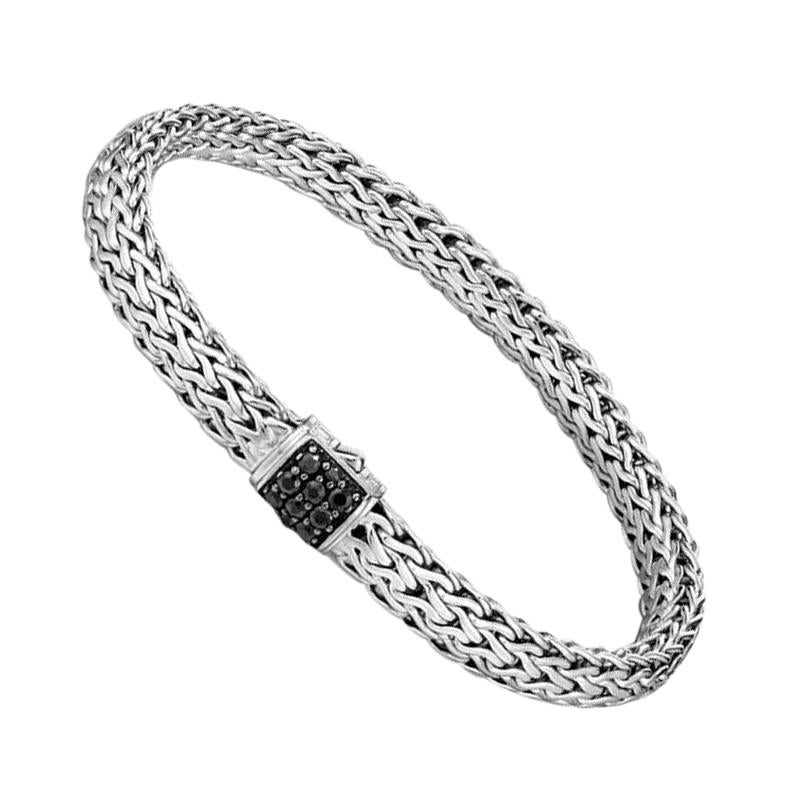 John Hardy Asli Chain Link Bracelet, Black Sapphire BBS903714BLSXM For