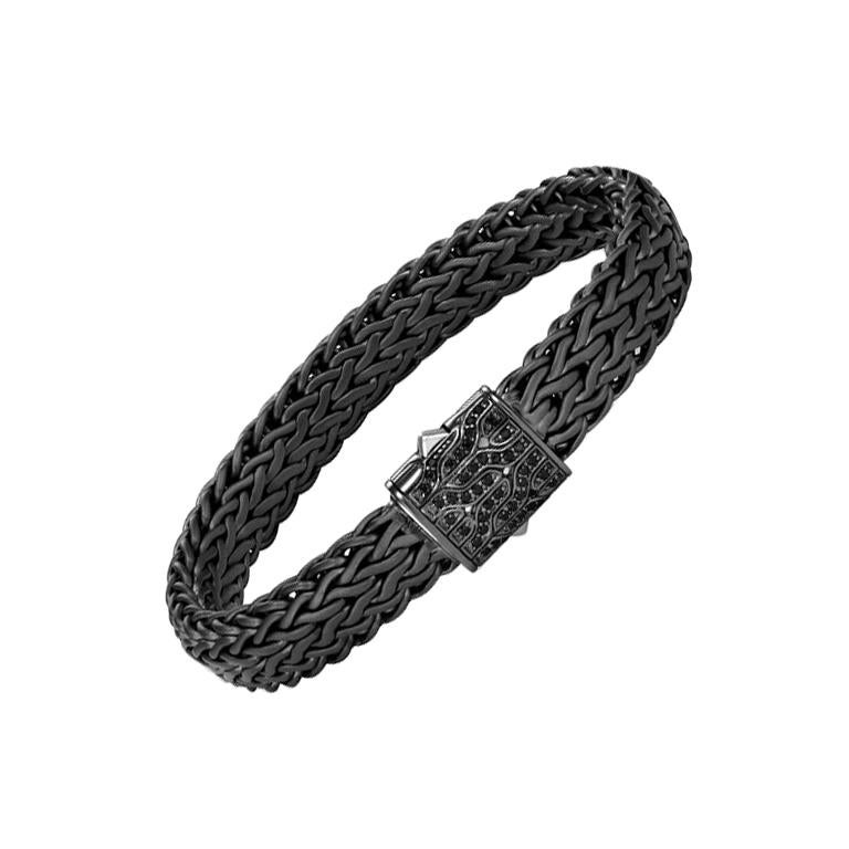 John Hardy Classic Chain Bracelet with Black Sapphire BMS997954MBRDBLS For Sale