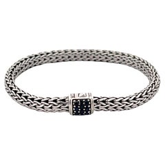 Retro John Hardy Classic Chain Bracelet with Black Sapphire in Sterling Silver