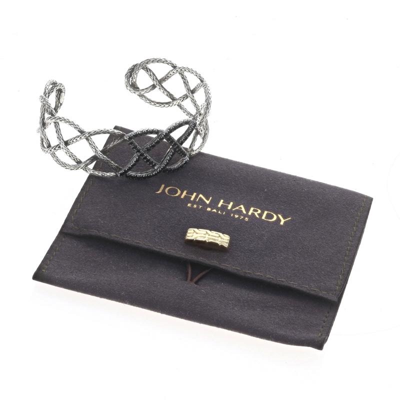 John Hardy Classic Chain Braided Cuff Black Sapphire Bracelet 6 1/4