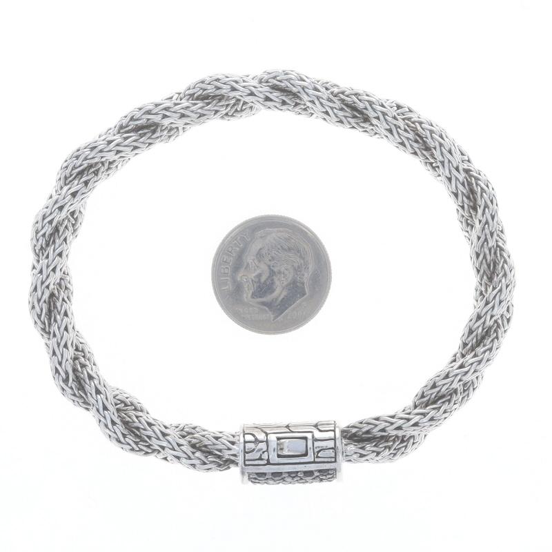 I Hardy Classic Chain Bracelet en chaîne de blé tressée saphir 7 1/2