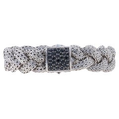 I Hardy Classic Chain Bracelet en chaîne de blé tressée saphir 7 1/2" - 