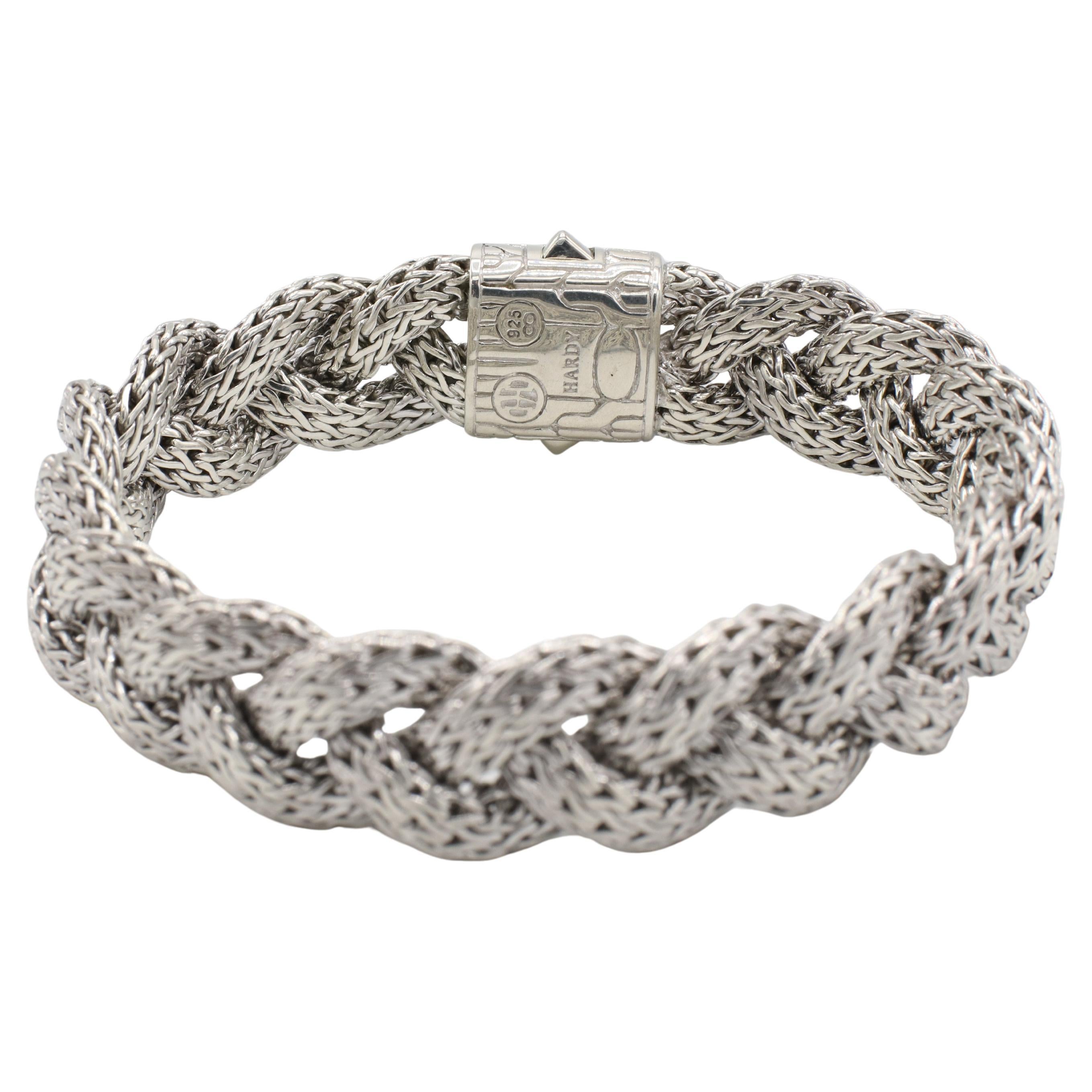 Round Cut John Hardy Classic Chain Braided Woven Black Sapphire Bracelet
