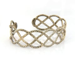 John Hardy Classic Chain Diamond Braided Cuff Bracelet in Sterling Silver