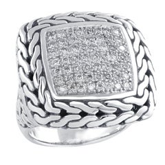 John Hardy Classic Chain Diamond Ring
