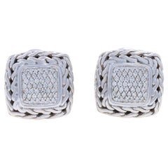 John Hardy Classic Chain Diamant Ohrstecker Sterling925 Gelbgold 18k .53ctw