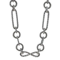 John Hardy Classic Chain Figaro Necklace 18 1/2" - Sterling Silver 925