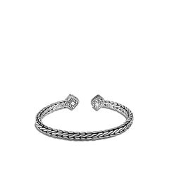 John Hardy Classic Chain Flex Cuff in Silver with Turquoise CBS906421TQXS-M