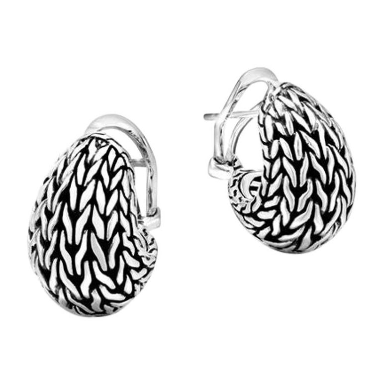 John Hardy Classic Chain Graduated Buddha Belly Earring EB93297 at 1stDibs