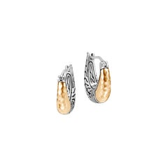 John Hardy Boucles d'oreilles classiques en chaîne martelée EZ90043