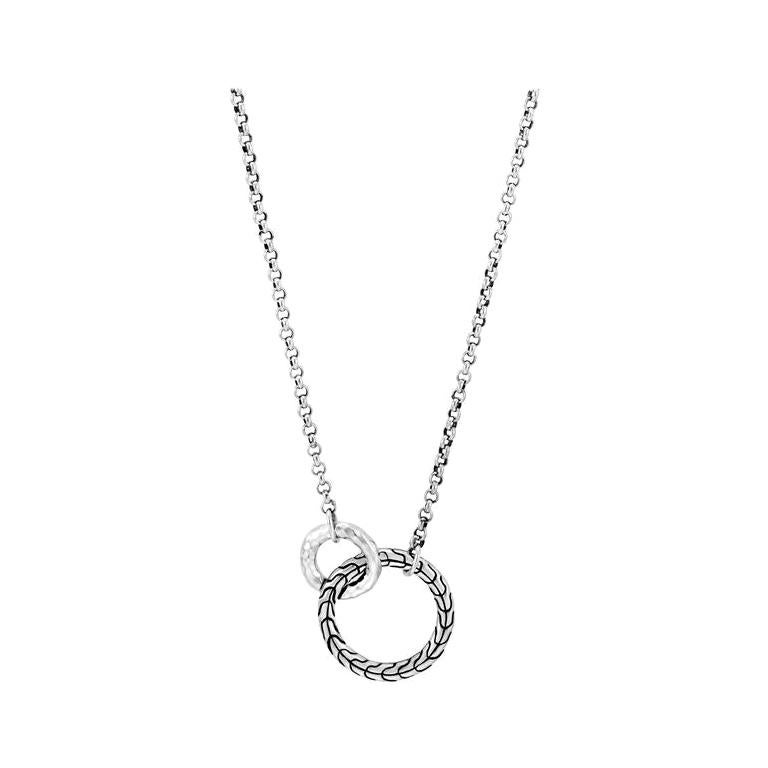 John Hardy Classic Chain Hammered Interlinking Necklace NB90579X16-18 For Sale