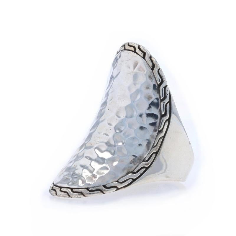 John Hardy Classic Chain Hammered Oval Statement Ring - Sterling Silber 925 Damen