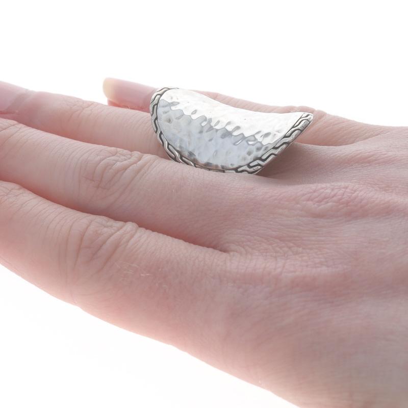 John Hardy Classic Chain Hammered Oval Statement Ring - Sterling Silber 925 1