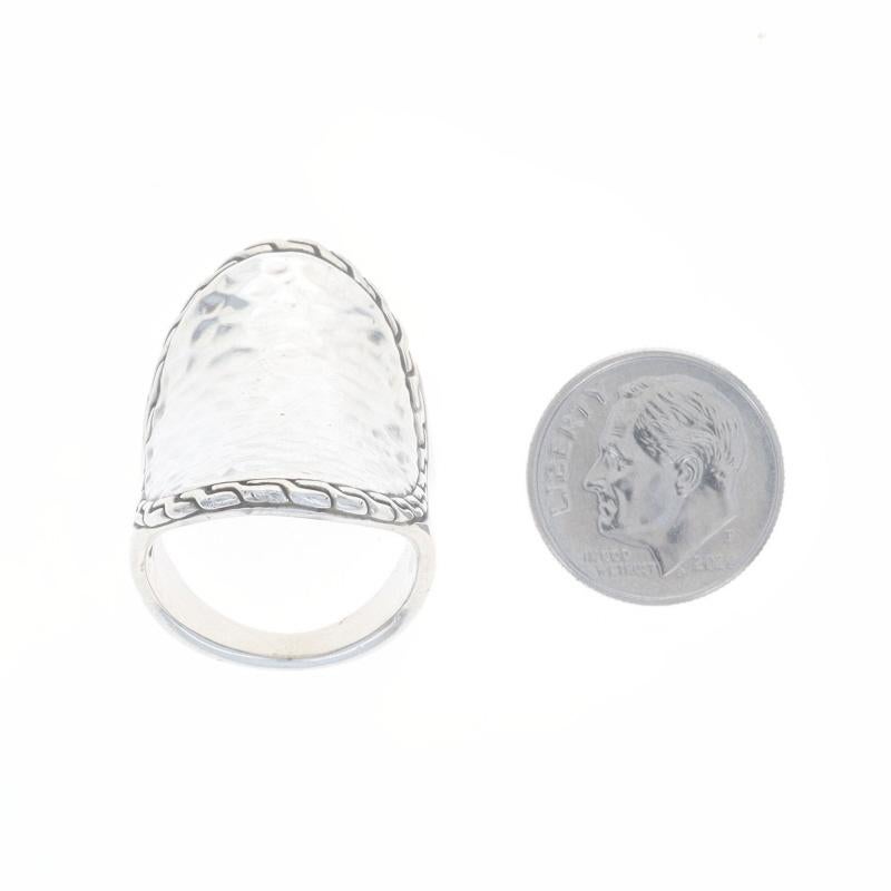 John Hardy Classic Chain Hammered Oval Statement Ring - Sterling Silber 925 2