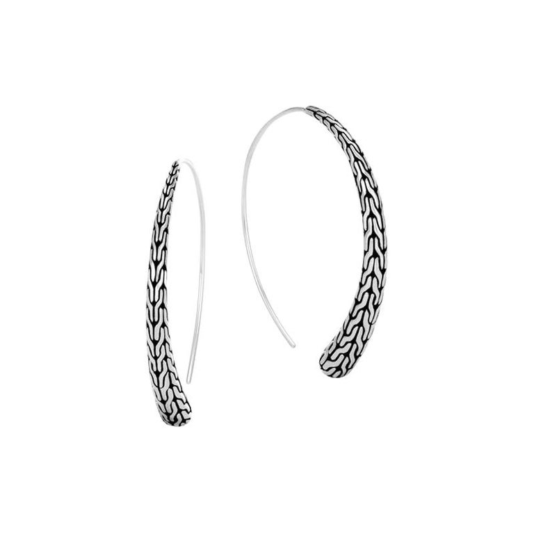 John Hardy Classic Chain Large Hoop Earring EB999690 For Sale at 1stDibs